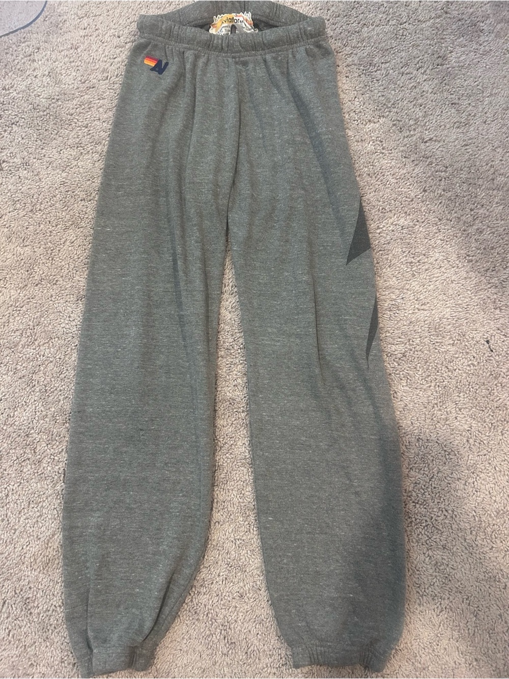 Aviator Nation Heather Gray bolt sweatpants small